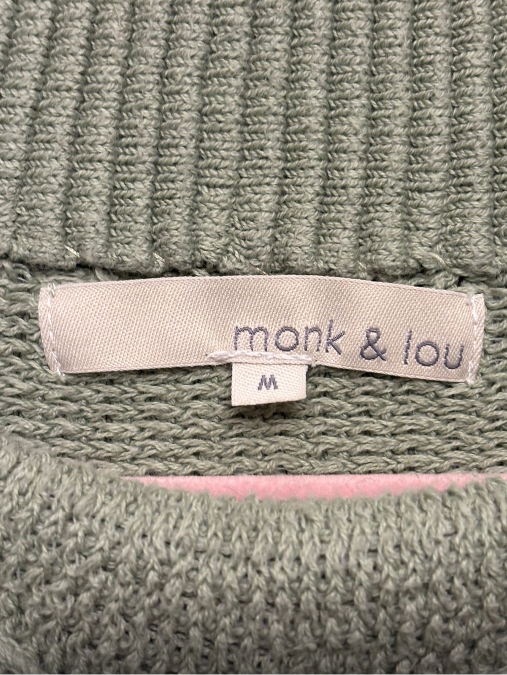 Monk+lou Relaxed Ribbed Turtleneck Sweater in Sage Green - Picture 6 of 8